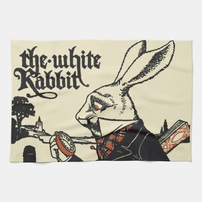 Alice White Rabbit Classic Wonderland Geschirrtuch (Horizontal)