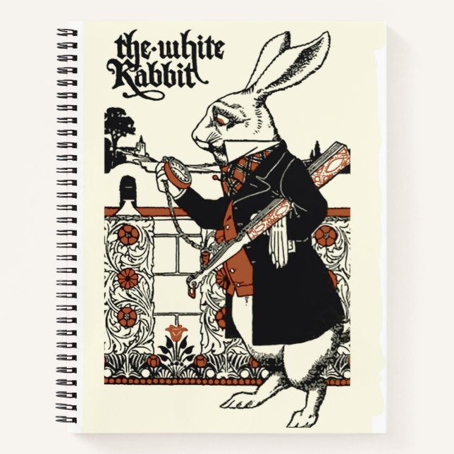 Alice White Rabbit Classic Wonderland Notizbuch (Vorderseite)