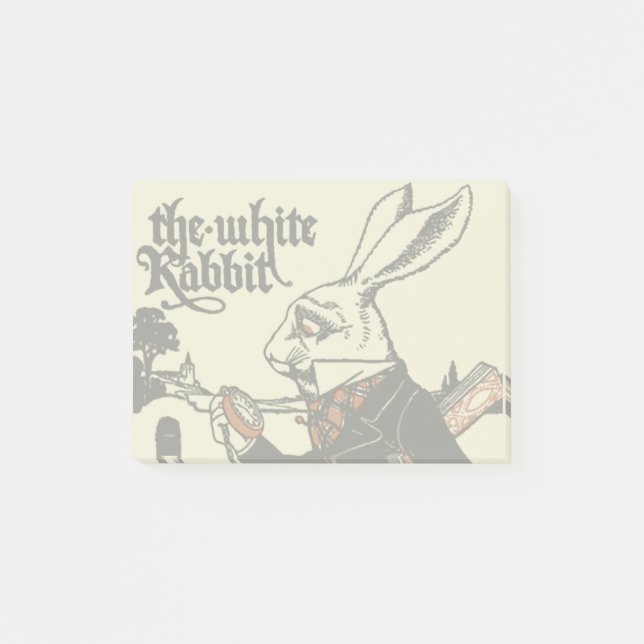 Alice White Rabbit Classic Wonderland Post-it Klebezettel (Vorderseite)