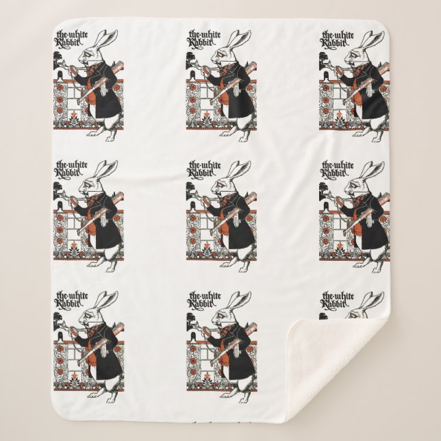 Alice White Rabbit Classic Wonderland Sherpadecke (Vorderseite)