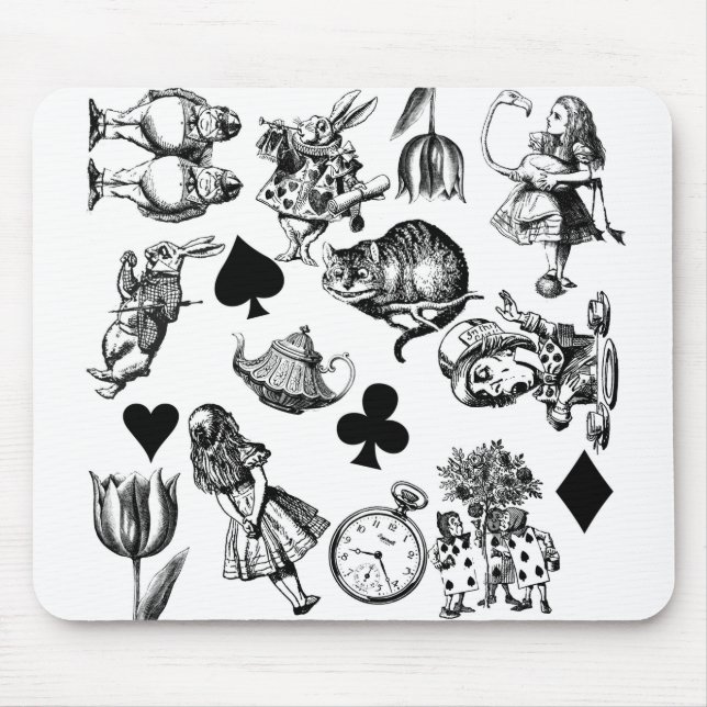 Alice White Rabbit Wonderland Classic Mousepad (Vorne)