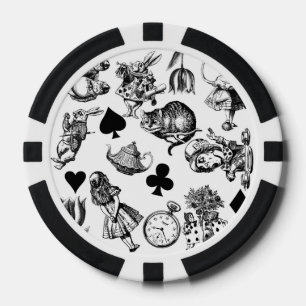 Alice White Rabbit Wonderland Classic Pokerchips