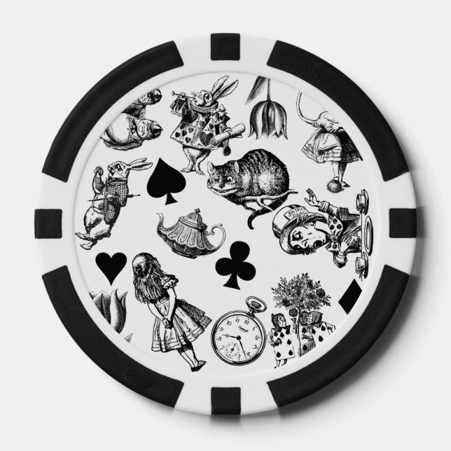Alice White Rabbit Wonderland Classic Pokerchips (Vorderseite)