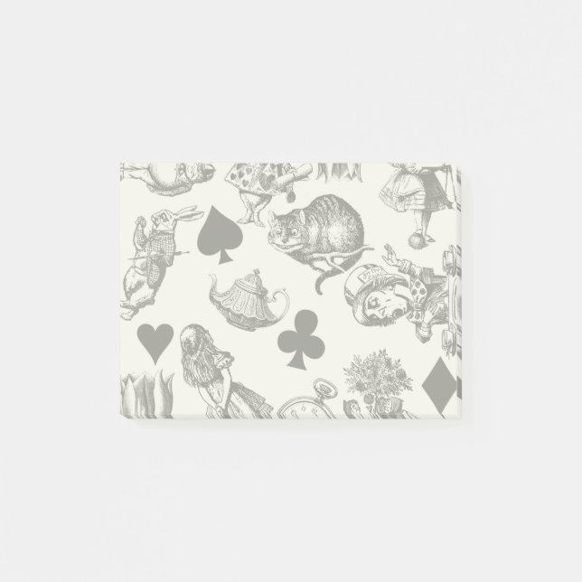 Alice White Rabbit Wonderland Classic Post-it Klebezettel (Vorderseite)