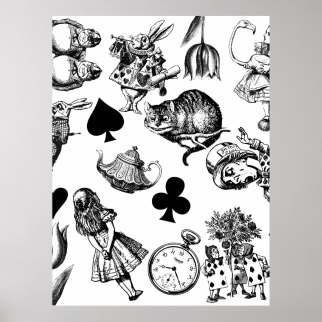 Alice White Rabbit Wonderland Classic Poster (Vorne)
