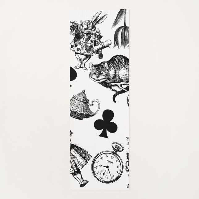 Alice White Rabbit Wonderland Classic Yogamatte (Vorderseite)