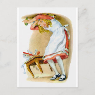 Alice wird zu groß! Oh nein! Postkarte
