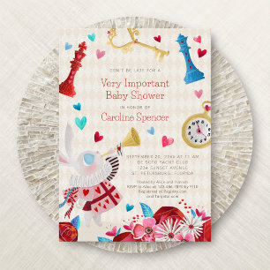 Alice Wonderland Baby Shower Einladung