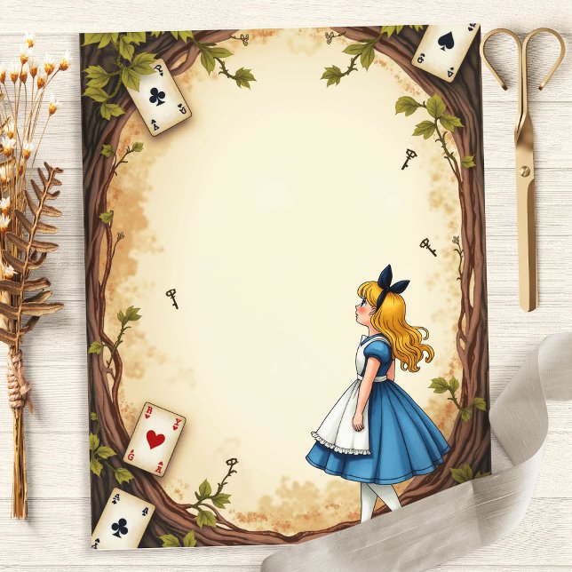 Alice Wonderland Keys and Cards Scrapbook Paper (Von Creator hochgeladen)
