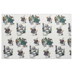 Alice Wonderland Looking Glass White Rabbit MEDIA Stoff