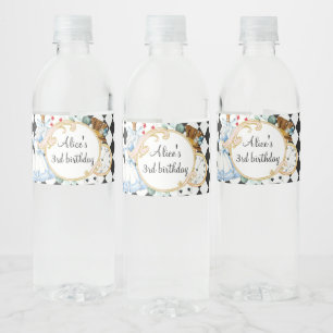 Alice Wonderland mad hatte Party Wasserflasche Wasserflaschenetikett