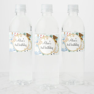 Alice Wonderland mad hatte Party Wasserflasche Wasserflaschenetikett