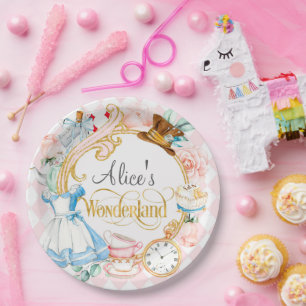 Alice Wonderland mad hattea Party Geburtstag Pappteller