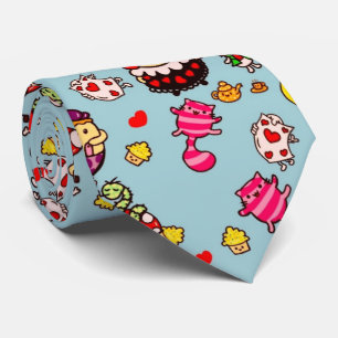 Alice Wonderland Mad Hatter Cat Doodle Art von Lea Krawatte
