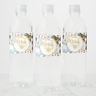 Alice Wonderland mad hatter Tee Party trinken mich Wasserflaschenetikett