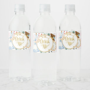 Alice Wonderland mad hatter Tee Party trinken mich Wasserflaschenetikett