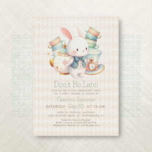 Alice Wonderland White Rabbit Baby Dusche Einladung