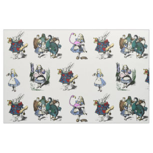 Alice Wonderland White Rabbit LARGE Märchenbuch Stoff