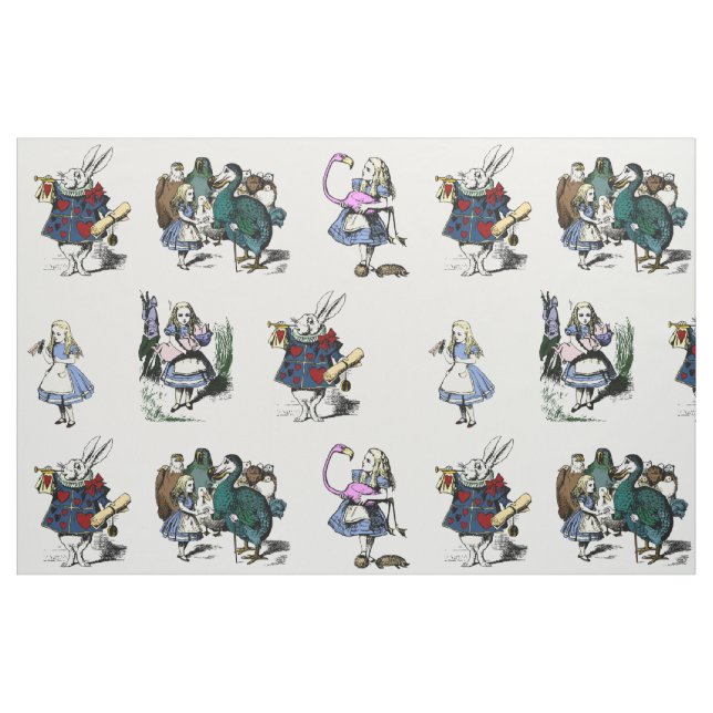 Alice Wonderland White Rabbit LARGE Märchenbuch Stoff (Fat Quarter (45,7 x 55,9 cm))
