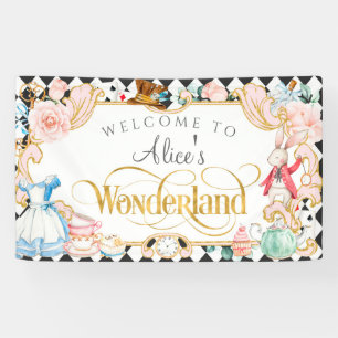 Alice Wunderland Wahnsinns Tee Party Hintergrund Banner