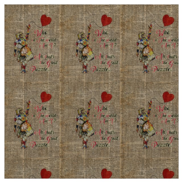 Alice, wütendes Hutmacher &Rabbit Vintages Stoff (Muster)