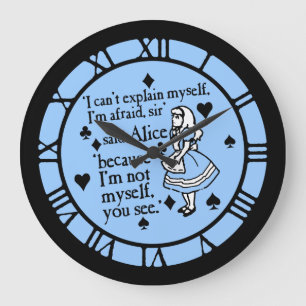 Alice Zitat nicht selbst Große Wanduhr