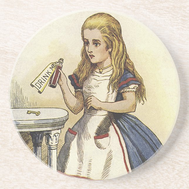 Alicein Märchenland trinken mich Untersetzer (Vorne)