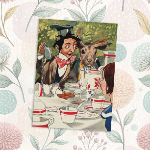 Alices Abenteuer im Wunderland-Teeparty Vintage Mitteilungskarte