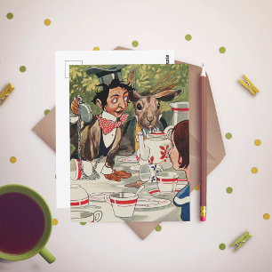 Alices Abenteuer im Wunderland-Teeparty Vintage Postkarte