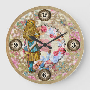 Alices Abenteuer in der Märchenland-Uhr Große Wanduhr