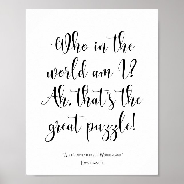 Alice's Abenteuer in Wonderland Zitat Poster (Vorne)