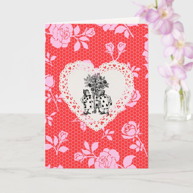 Alice's Adventures in Wonderland Valentine's Card Karte (Orchidee)