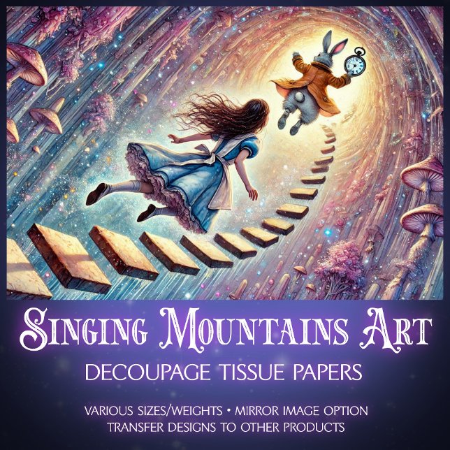 Alices bezauberter Wunderland-Abstieg  Decoupage Seidenpapier (Von Creator hochgeladen)