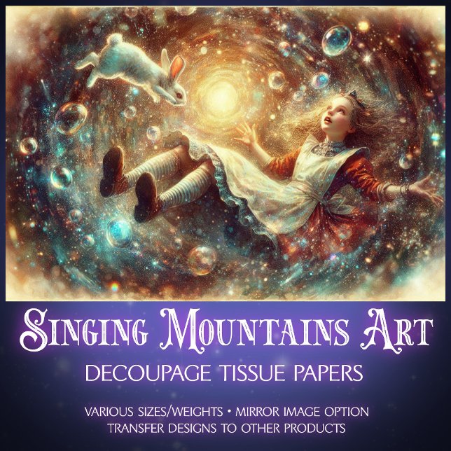 Alices Kaninchenloch-Fantasie-Decoupage Seidenpapier (Von Creator hochgeladen)