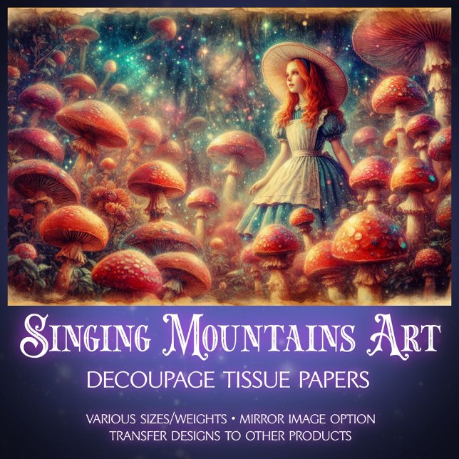 Alice's Mushroom Forest Adventure Decoupage Seidenpapier (Von Creator hochgeladen)