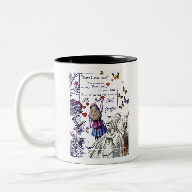 Alices Neugier Zweifarbige Tasse (Links)
