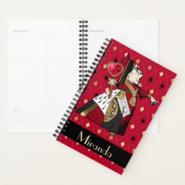 Alice's Queen of Hearts in Red Personalisiert Planer (Anzeige)