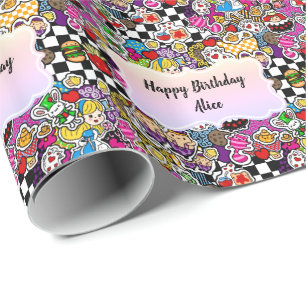 Alices verrückte Teeparty-Einladung zum Wunderland Geschenkpapier