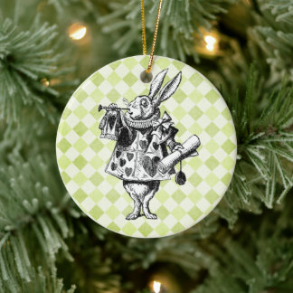 Alice's Weiße Kaninchen Vintag Keramik Ornament