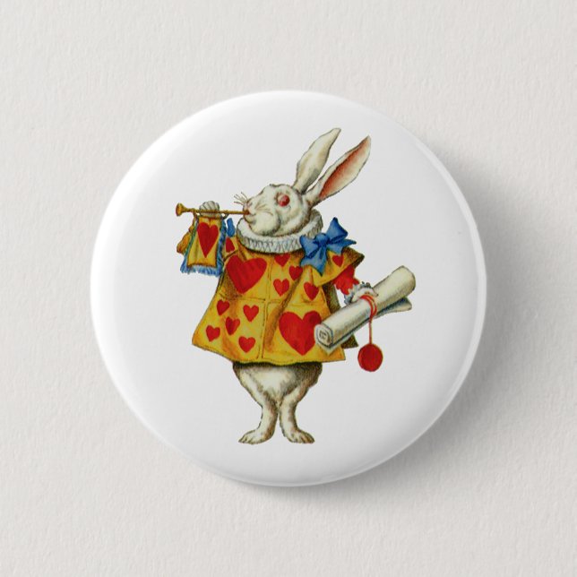 ALICE'S WHITE RABBIT BUTTON (Vorderseite)
