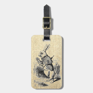 Alice's White Rabbit Illustration Luggage Tag Gepäckanhänger