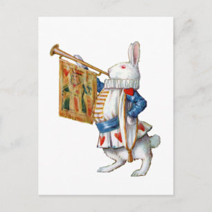 ALICES WHITE RABBIT IN WONDERLAND POSTKARTE