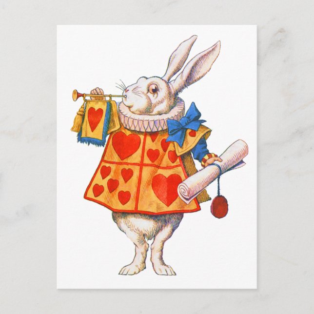 ALICE'S WHITE RABBIT POSTKARTE (Vorderseite)