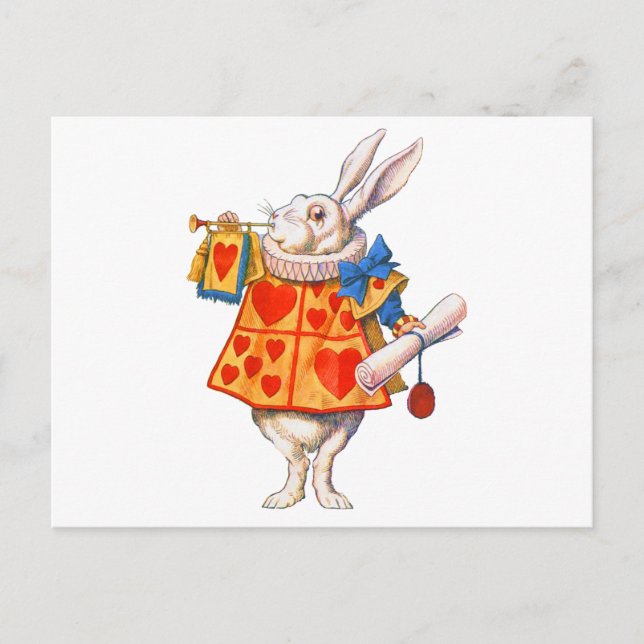 ALICE'S WHITE RABBIT POSTKARTE (Vorderseite)