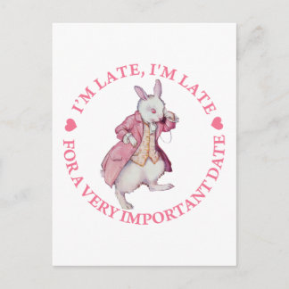 ALICE'S WHITE RABBIT SAGT, ICH BIN SPÄT, ICH BIN S POSTKARTE