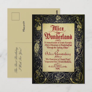 Alice's Wonderland-Buchcover Postkarte