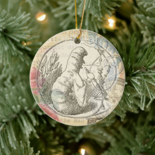 Alices Wunderland-Raupe: Original Tenniel Keramik Ornament
