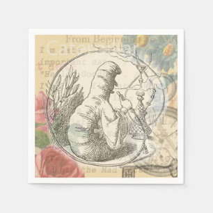 Alices Wunderland-Raupe: Original Tenniel Serviette