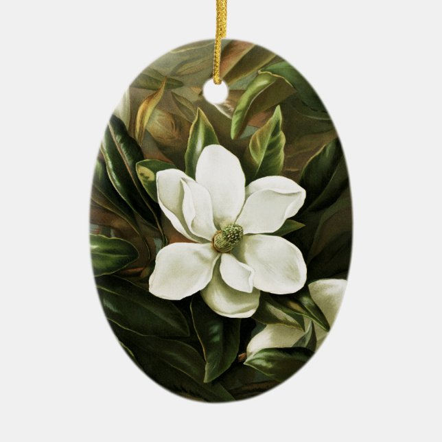 Alicia H. Laird: Magnolie Grandflora Keramik Ornament (Vorne)