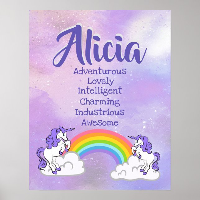 Alicia Name Poster (Vorne)